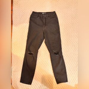 Good American Black Ripped Skinny Jeans